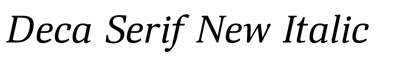 Deca Serif New Italic